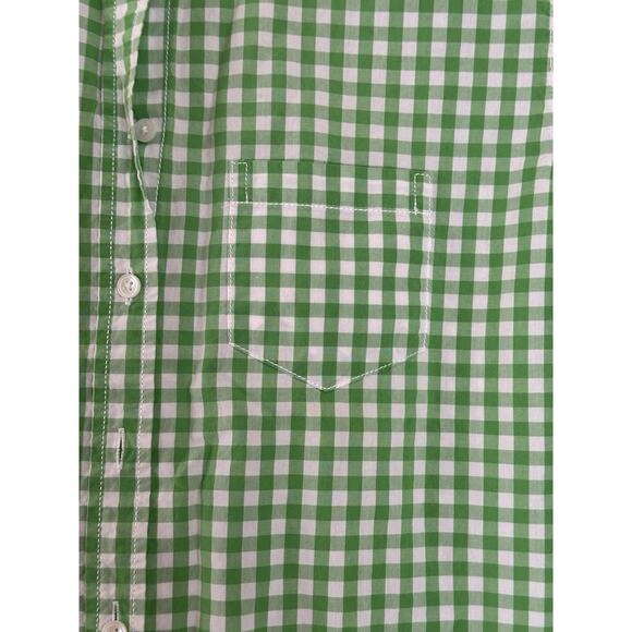 Joe Fresh Mens Long Sleeve Green White Plaid Shirt Size Large Easter Spring - Picture 4 of 7